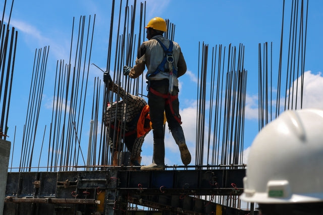 construction workers on a building site