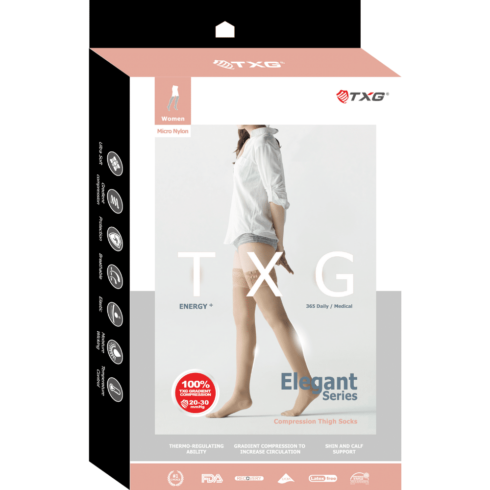 TXG Elegant Thigh High Compression Stockings