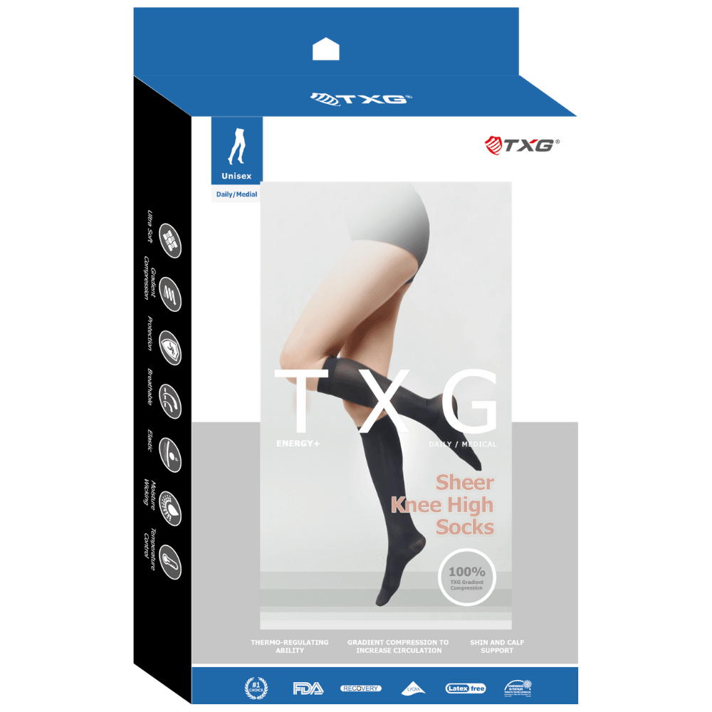 TXG Sheer Knee High Compression Stockings