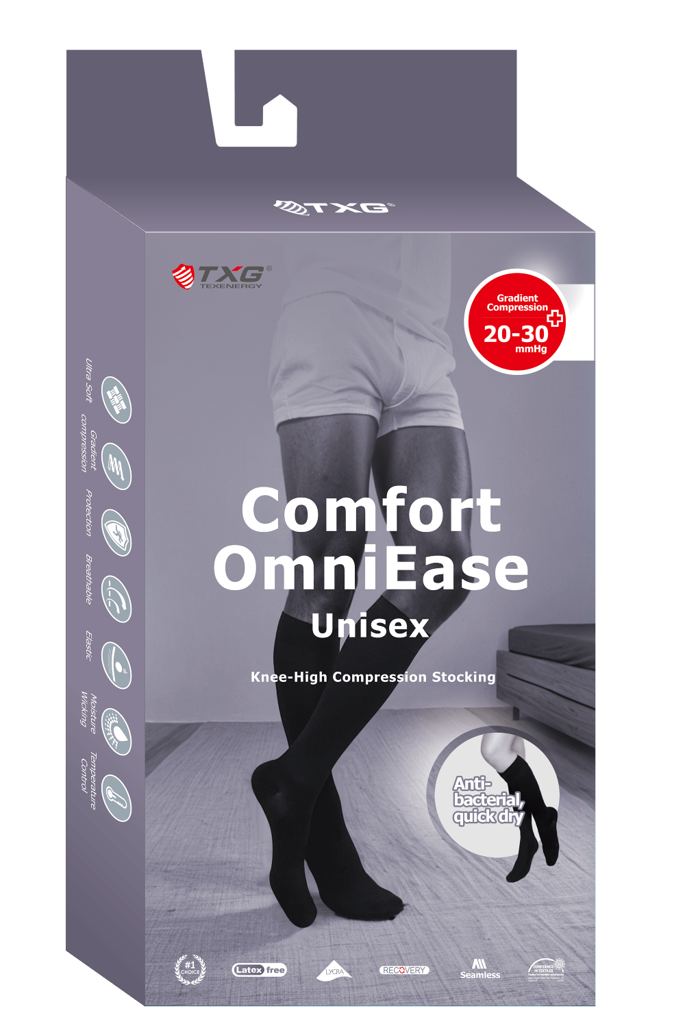 TXG Travel Socks NZ - Antibacterial Unisex Omniease Style